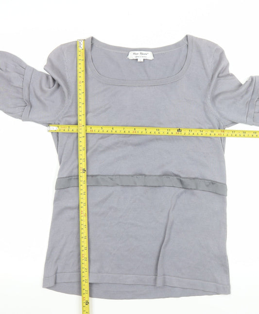 Rose Nacré Women’s Grey Silk Cotton Scoop Neck Jumper L