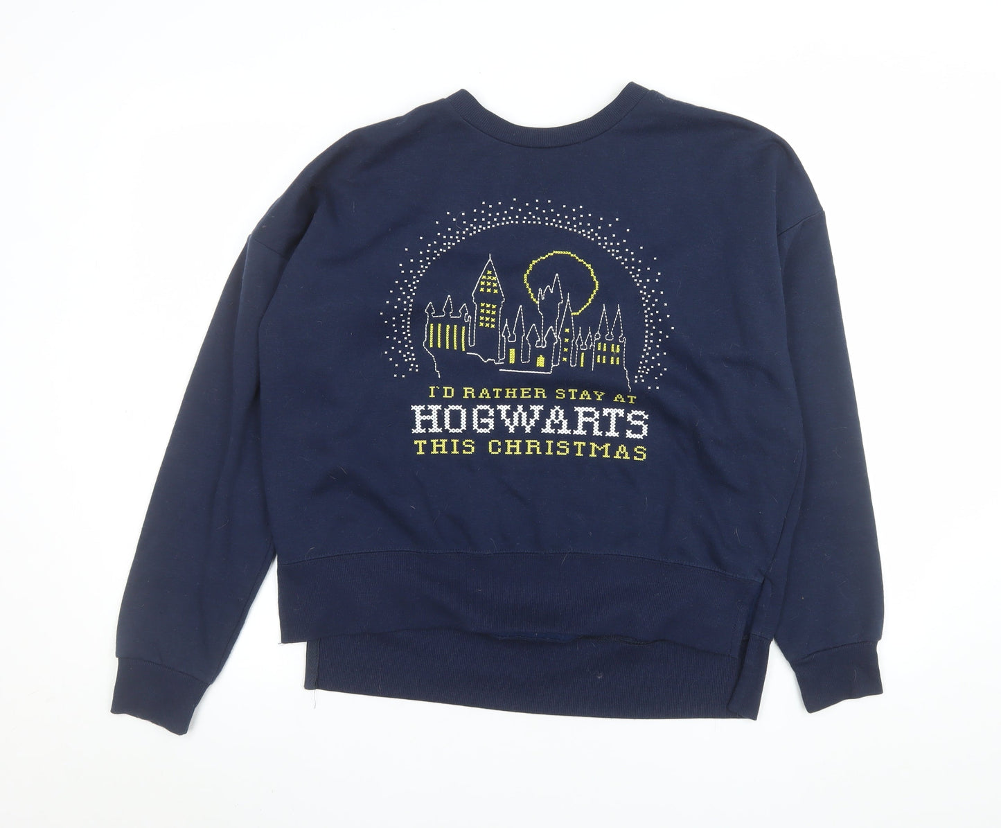 Primark Womens Navy Hogwarts Christmas Sweatshirt Size 10/12 S
