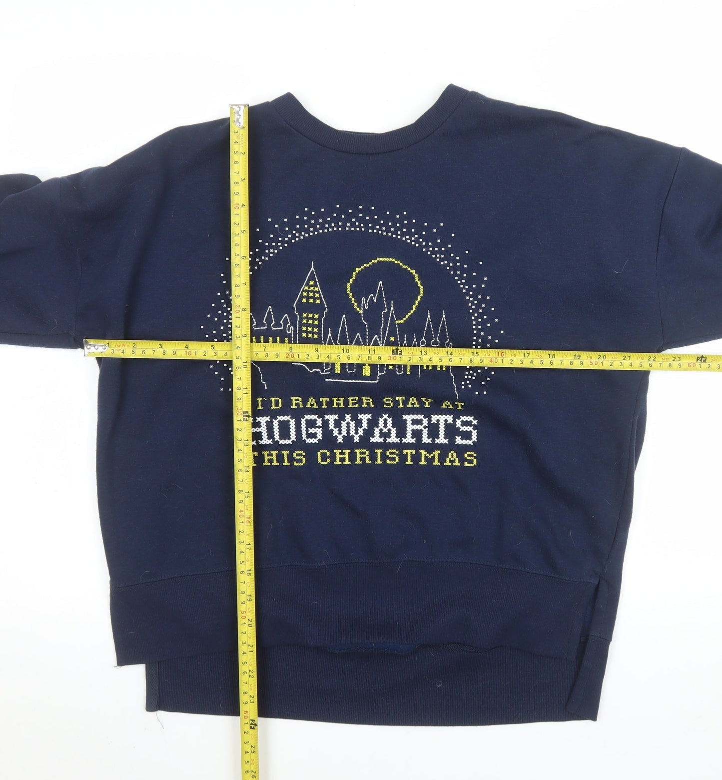 Primark Womens Navy Hogwarts Christmas Sweatshirt Size 10/12 S