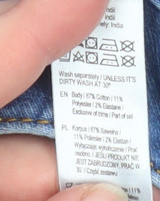 F&F Blue Denim Baby Jeans Overalls 12-18 Months Unisex Cotton Stretch
