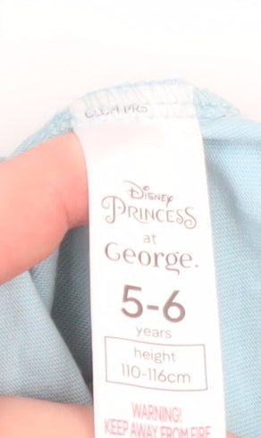 George Disney Princess Ariel Girls Blue Cotton T-Shirt 5-6 Years