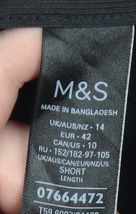 Marks and Spencer Women Black Slim Ankle Trousers Size 14