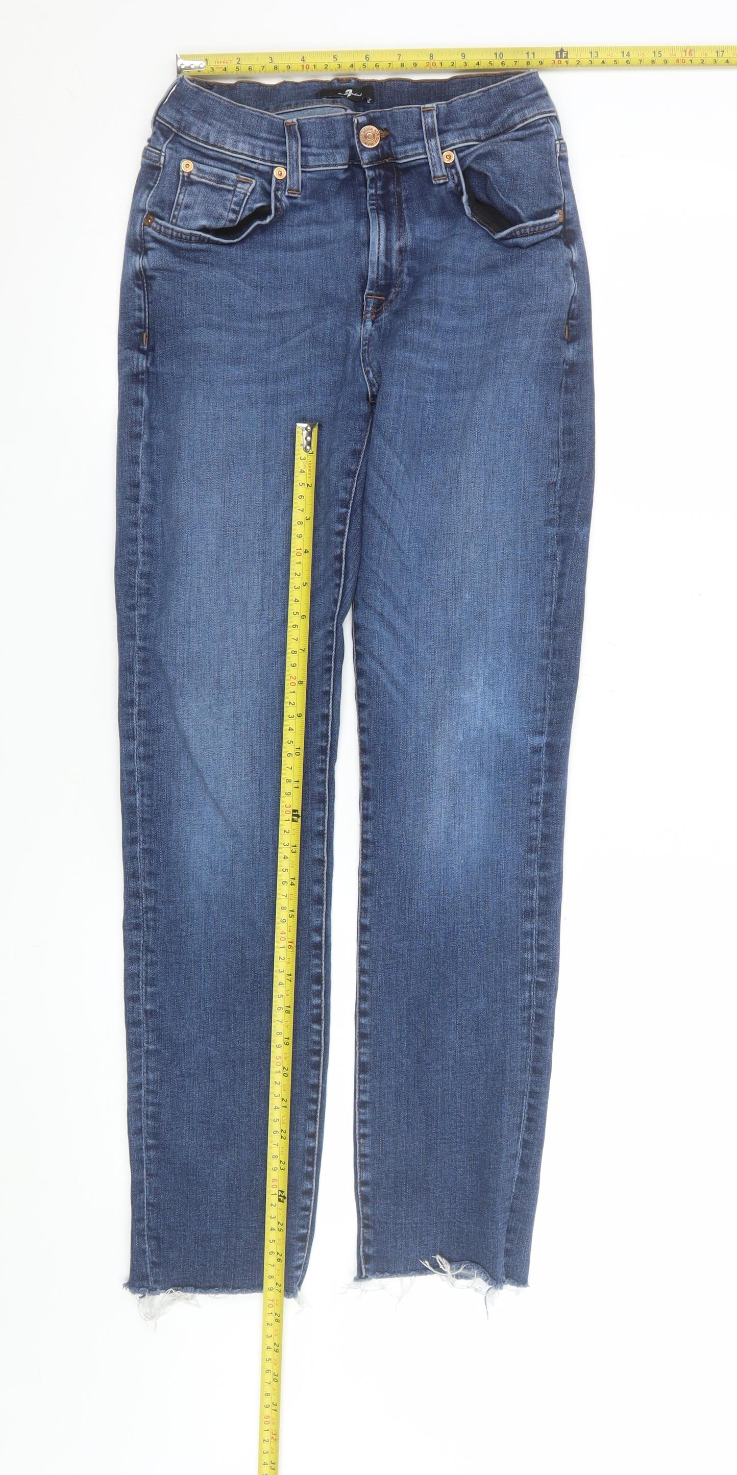 7 For All Mankind Women's Blue Skinny Stretch Jeans Size 28