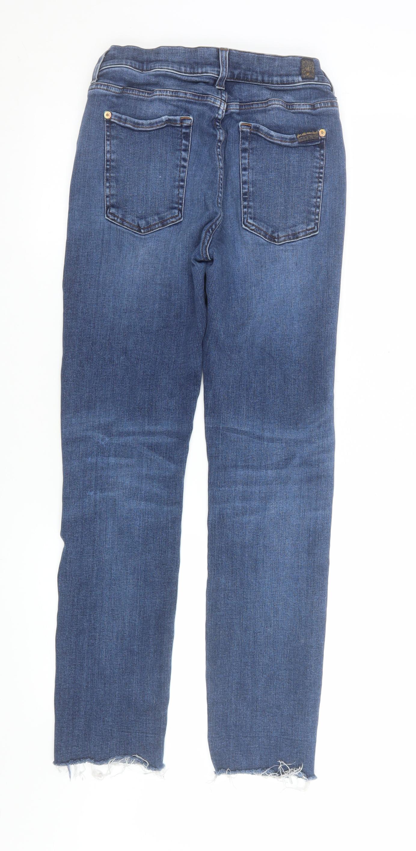 7 For All Mankind Women's Blue Skinny Stretch Jeans Size 28