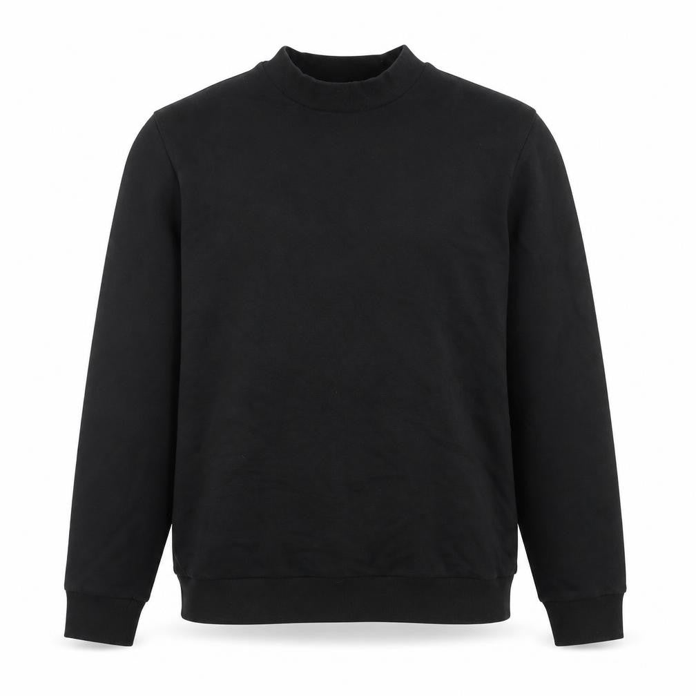 Front view of COS Men's Black Cotton Crew Neck Long Sleeve Sweatshirt L