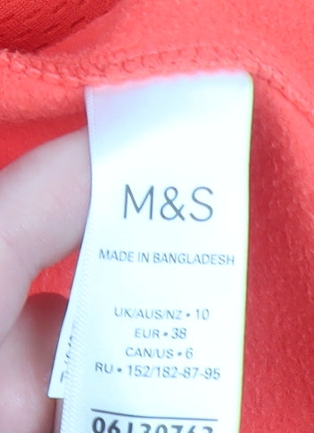 Marks and Spencer Women’s Orange Hooded Full Zip Softshell Jacket Size 10