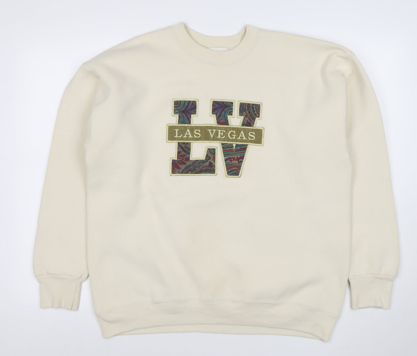 Lee Mens Beige XL Las Vegas Embroidered Fleece Sweatshirt
