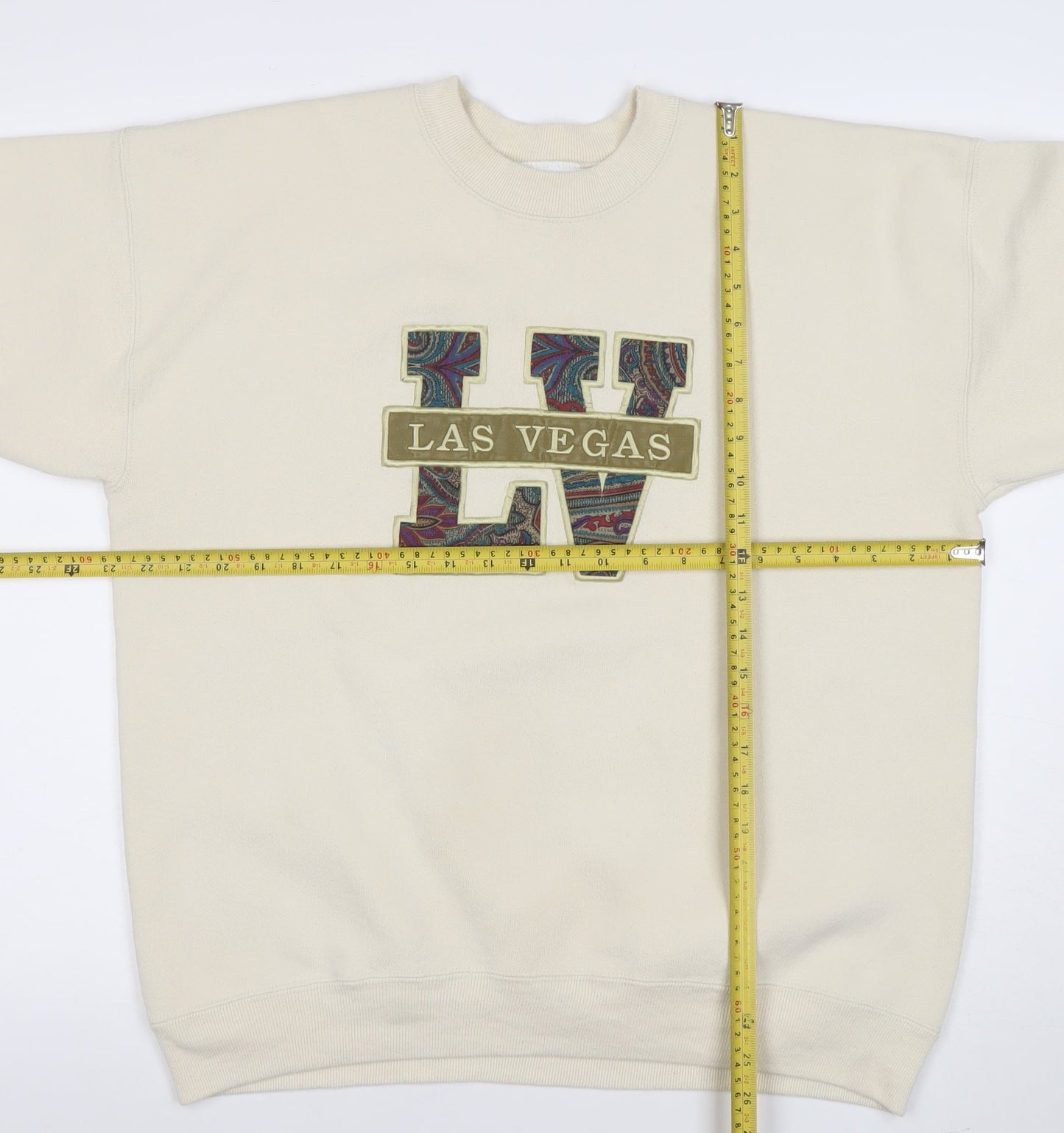 Lee Mens Beige XL Las Vegas Embroidered Fleece Sweatshirt