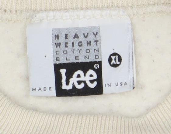 Lee Mens Beige XL Las Vegas Embroidered Fleece Sweatshirt
