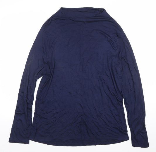 Jaeger Women's Blue Long Sleeve Viscose Basic Blouse Size 16