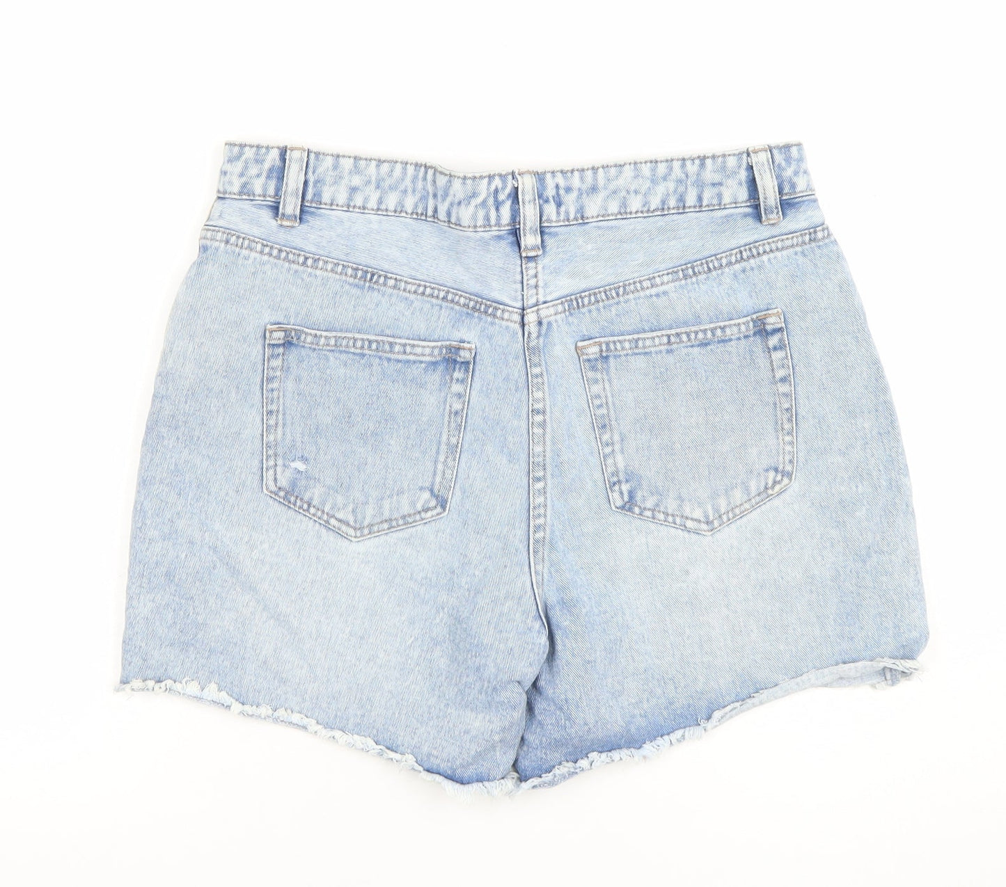 Papaya Women Blue Size 10 High Rise Cut-Off Denim Shorts