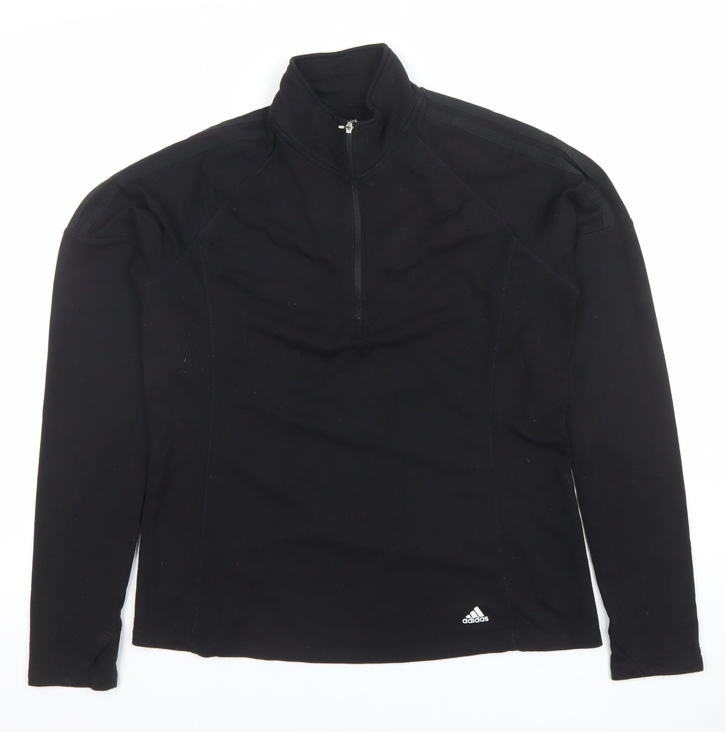 Adidas Womens Black Long Sleeve 1/4 Zip Golf Top Size M