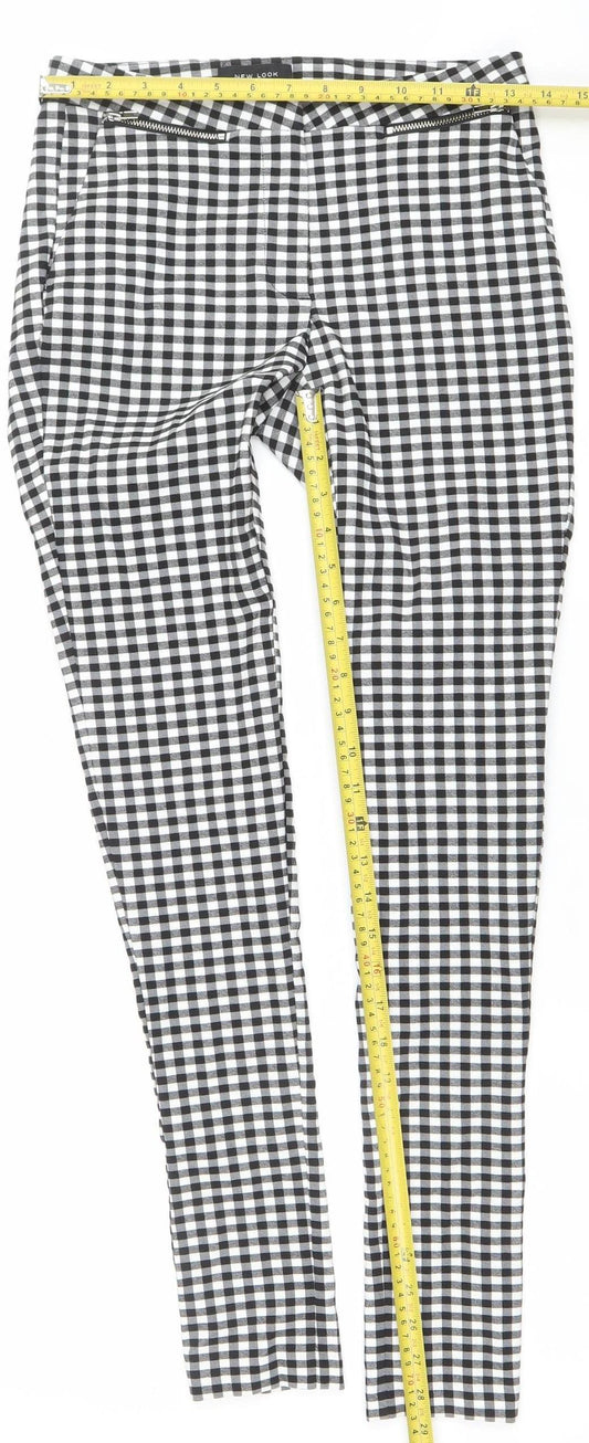 New Look Women’s Black Check Slim Fit Stretch Trousers Size 6