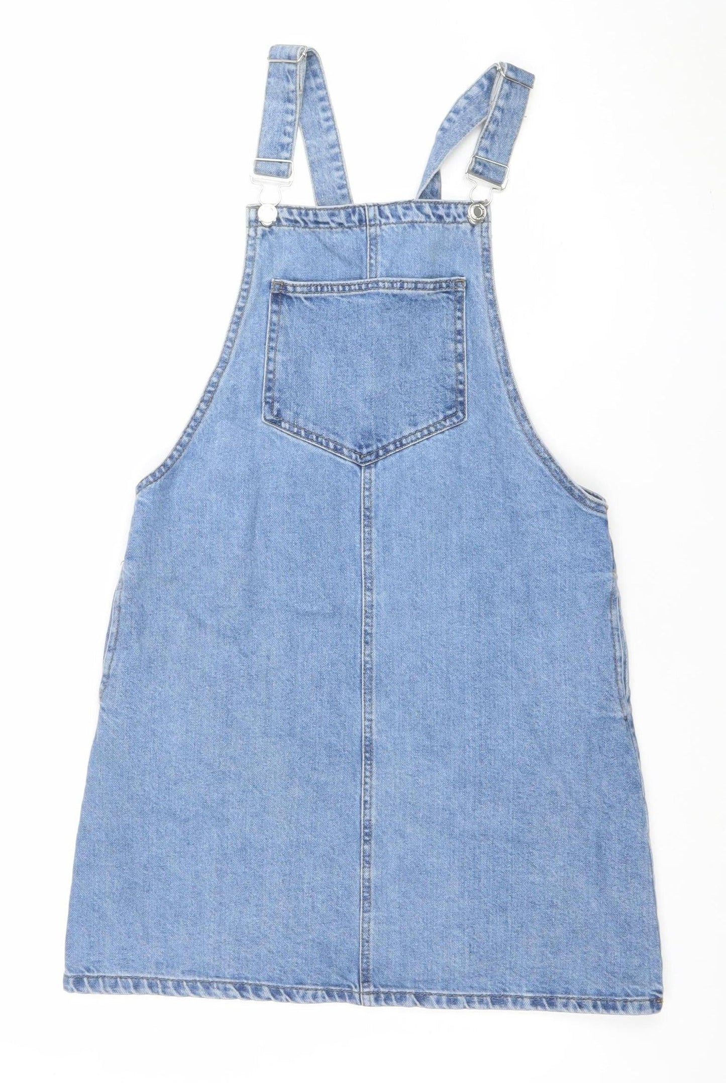 Denim Co. Women's Blue Cotton Pinafore Dress Size 10
