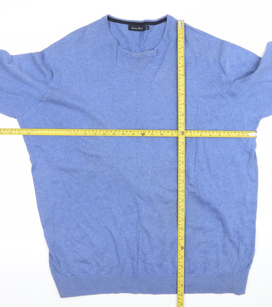James Pringle Men’s Blue Cotton Crew Neck Jumper XL Classic Fit