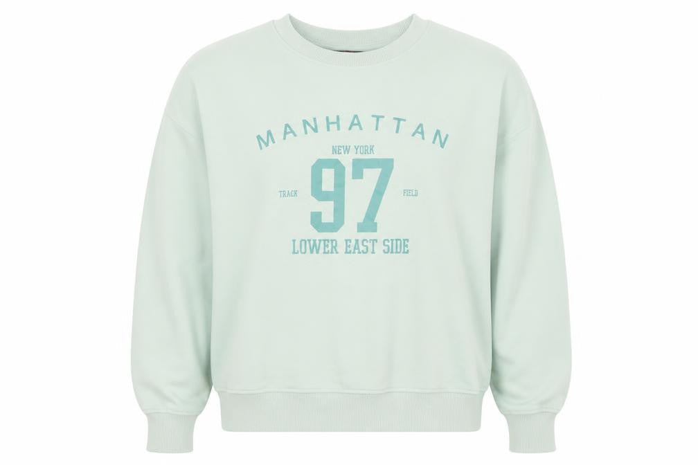 Dunnes Women Light Green Manhattan 97 Crew Neck Sweatshirt Size M