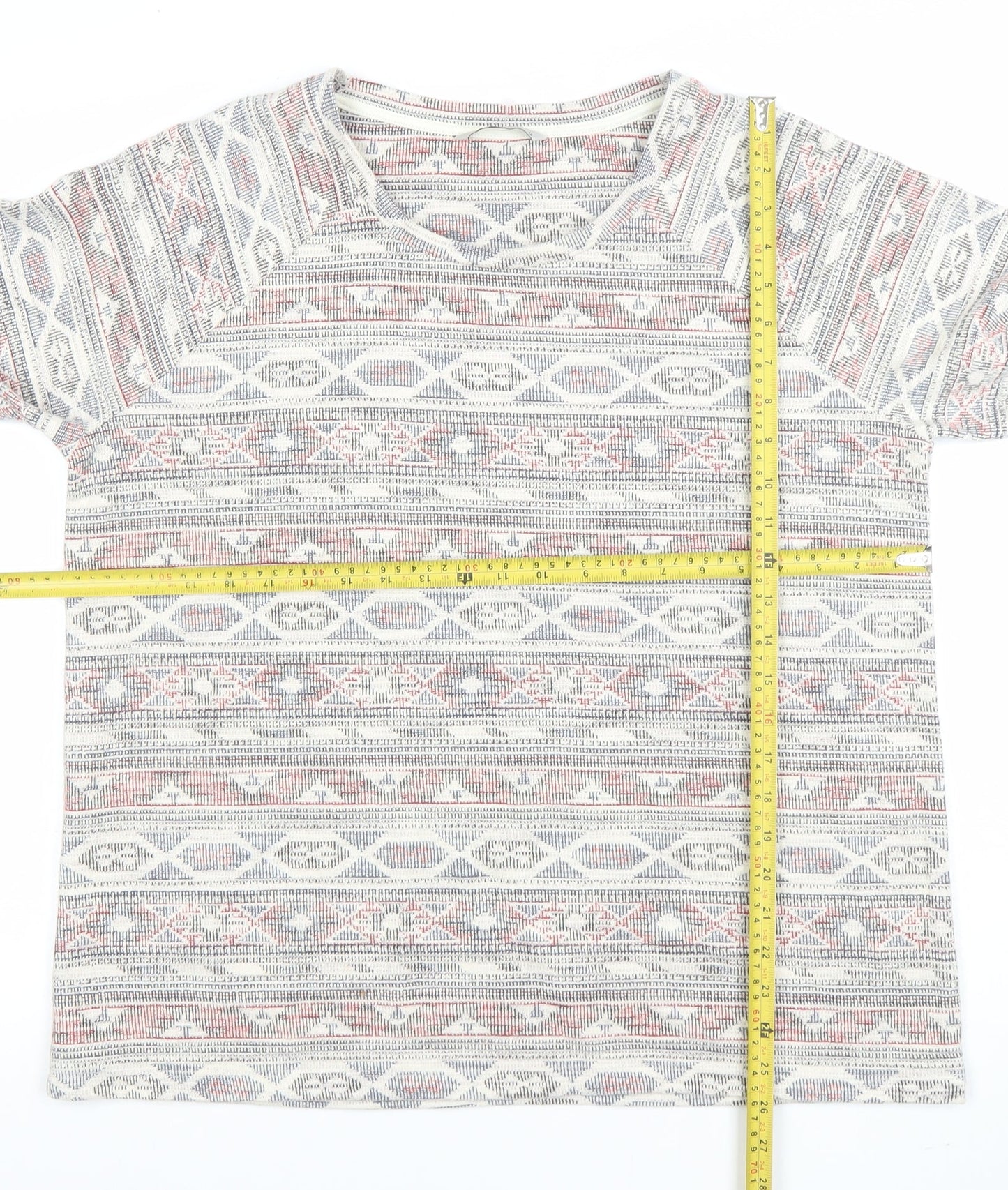 Tu Women’s Multicoloured Geometric Knit T-Shirt Size 18