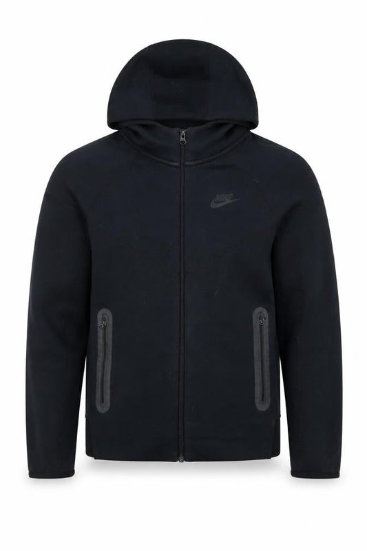 Nike Boys Black Full Zip Hoodie Size L 147-158cm Softshell Logo Pockets