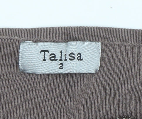 Talisa Women’s Brown Long Sleeve Tunic Blouse Size 2 Viscose Knit Top
