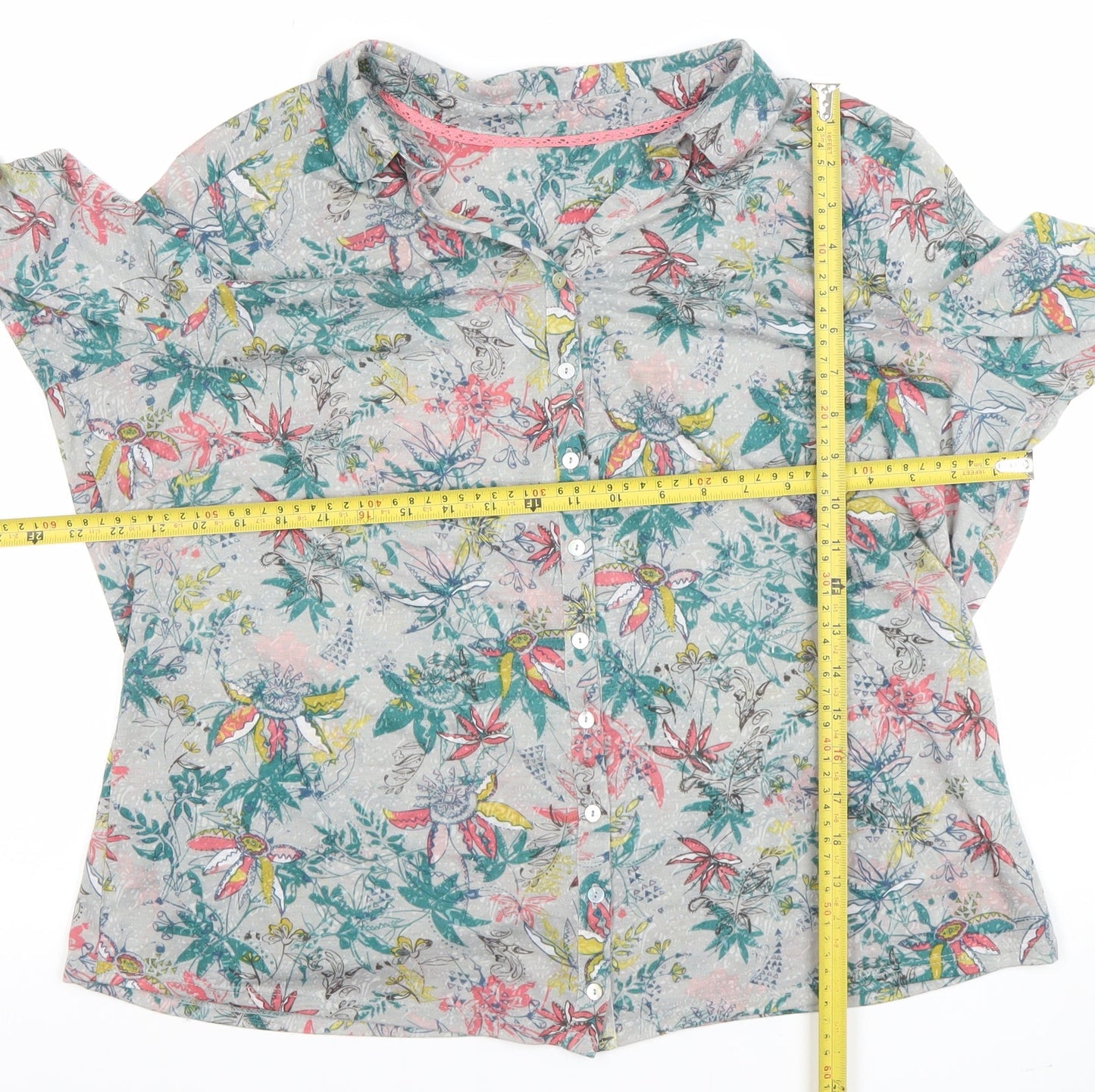 Marks and Spencer Women’s Multicoloured Floral Button-Up Tunic Shirt Size 12