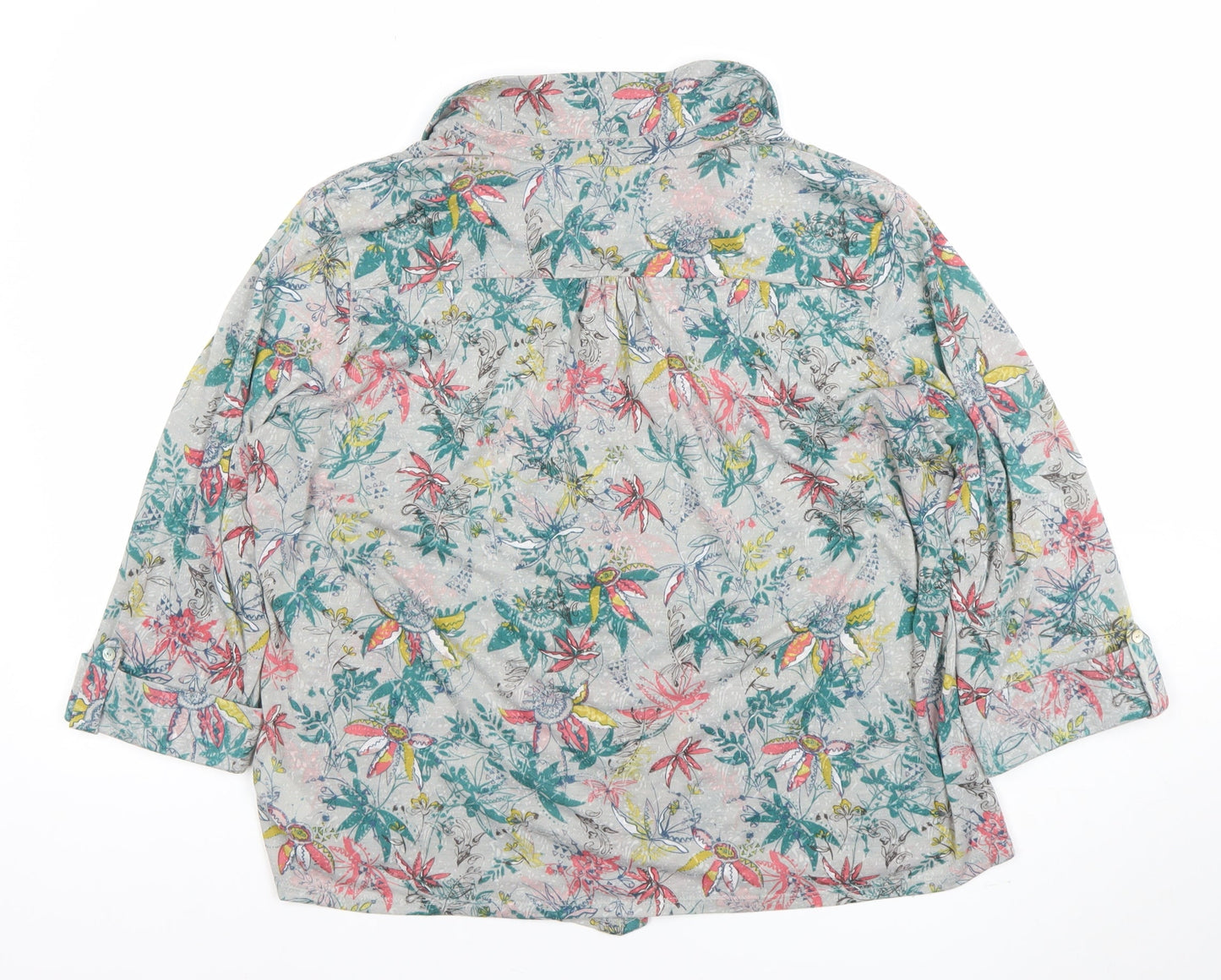Marks and Spencer Women’s Multicoloured Floral Button-Up Tunic Shirt Size 12