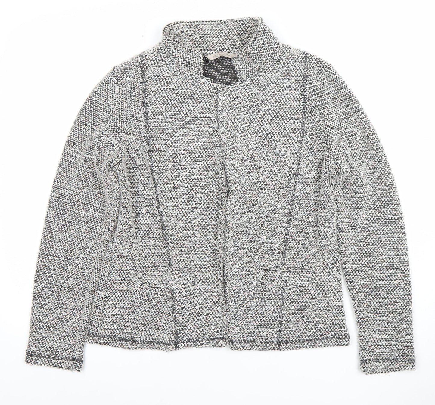Marks and Spencer Women’s Grey Woven Blazer UK 14 Classic Single-Breasted Jacket