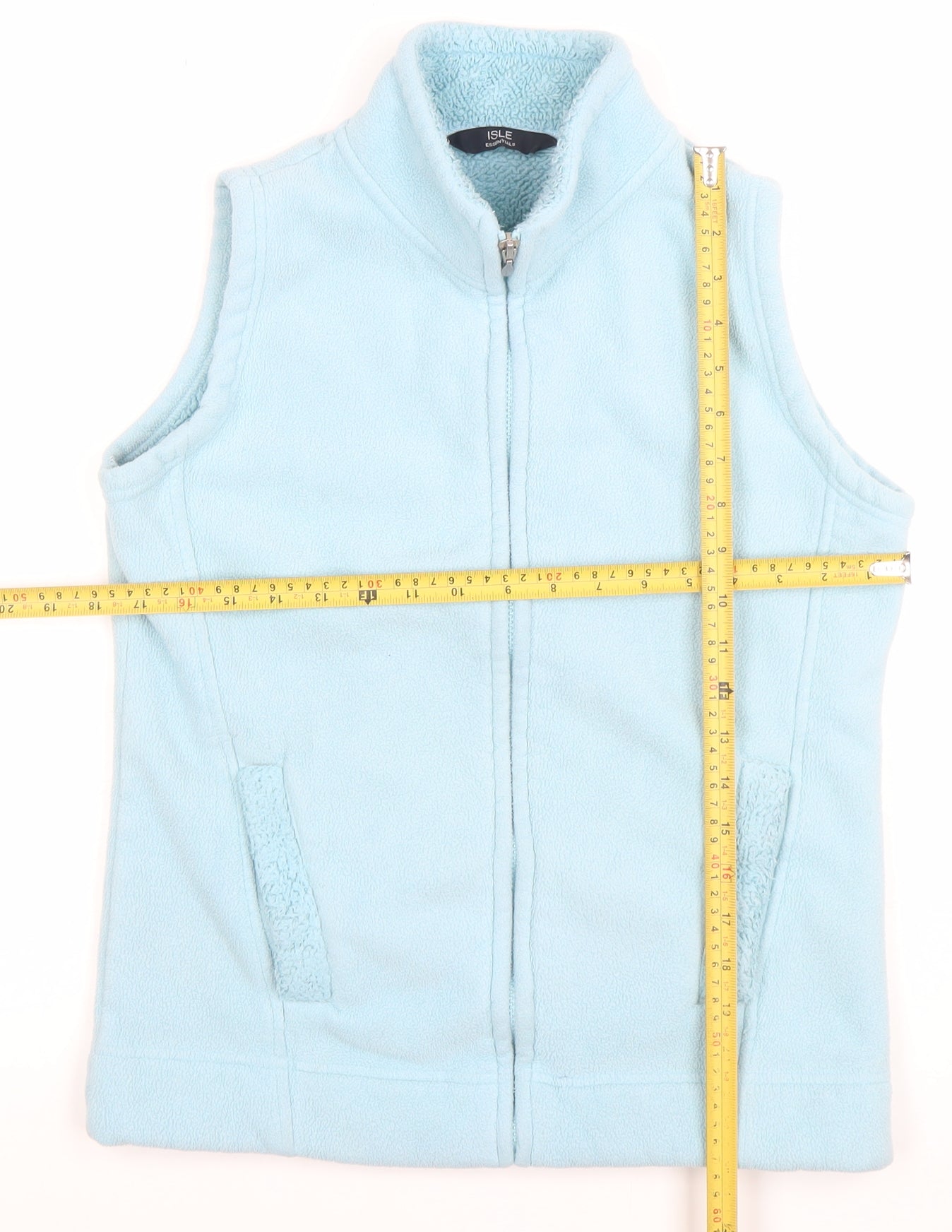 ISLE Essentials Women's Blue Fleece Bodywarmer Waistcoat Size 10–12