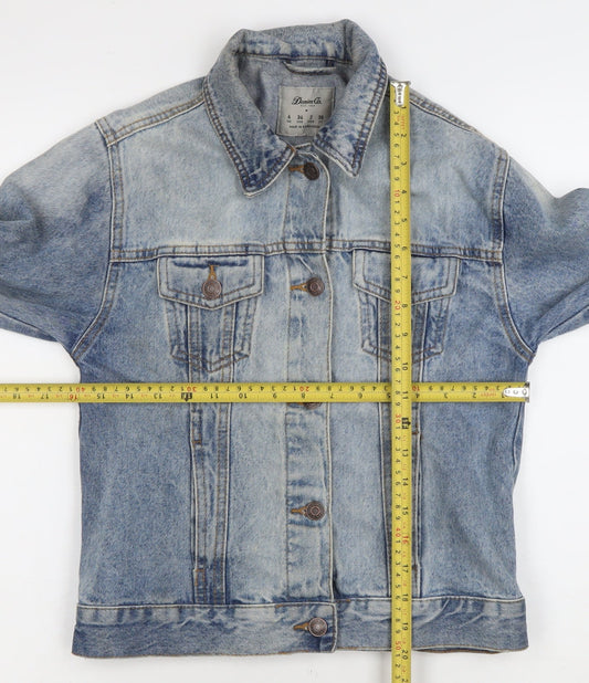 Denim Co. Womens Blue Denim Basic Jacket Size 6