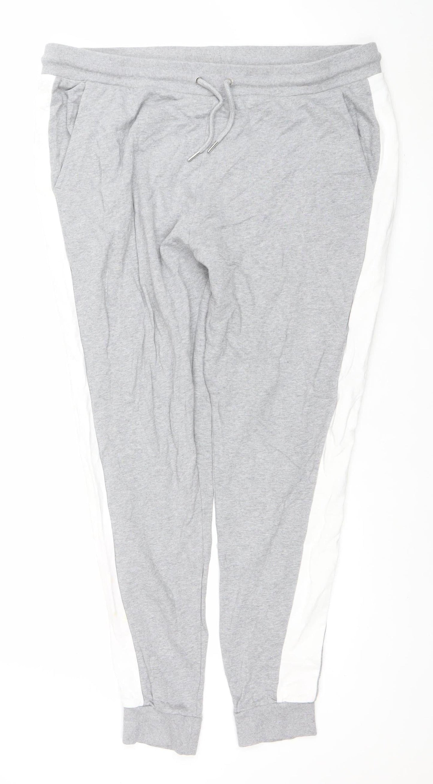 ASOS Men’s Grey 3XL Jogger Trousers with White Stripe