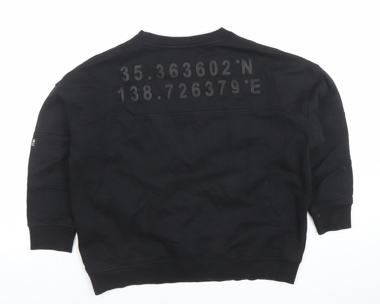 Firetrap Boys Black 8-9 Years Crew Neck Pullover Sweatshirt