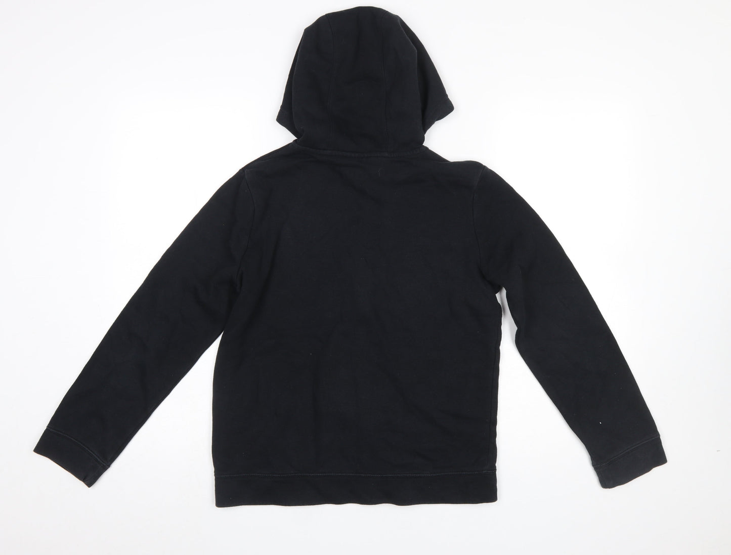 Nike Boys Black Full Zip Hoodie L 147–158cm Cotton Blend Logo Hooded Sweatshirt