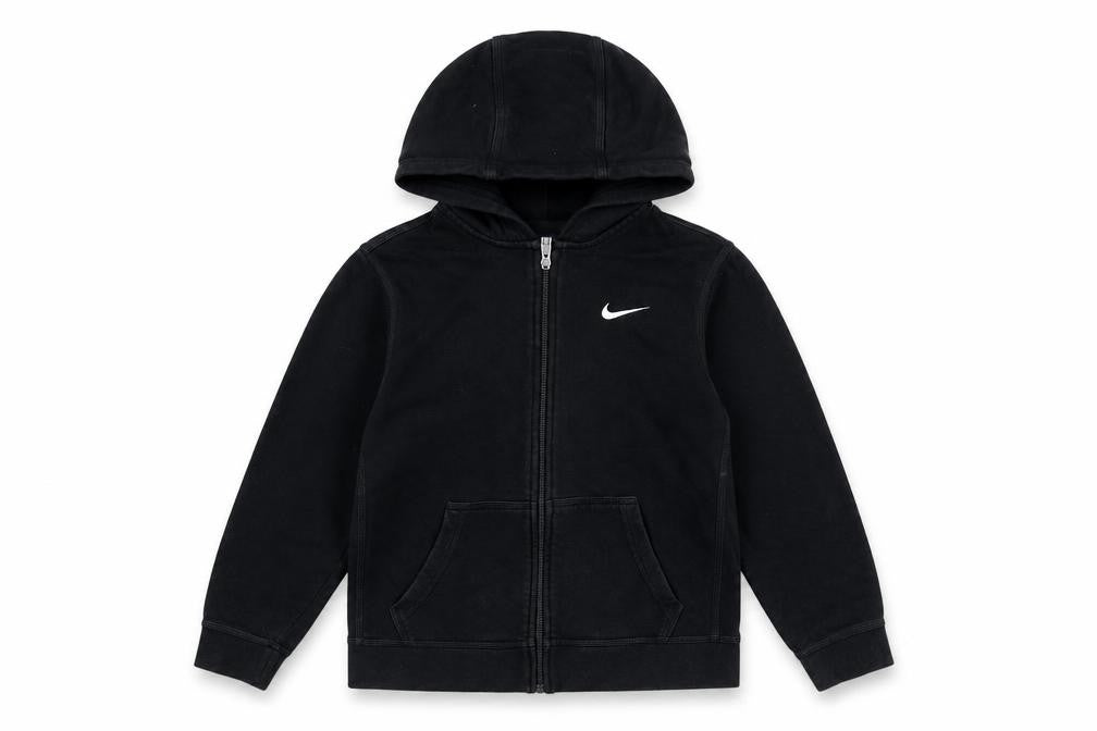 Nike Boys Black Full Zip Hoodie 12-13 Years Cotton Blend Sweatshirt