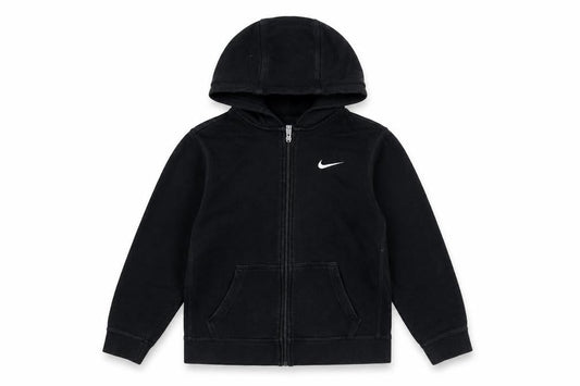 Nike Boys Black Full Zip Hoodie 12-13 Years Cotton Blend Sweatshirt