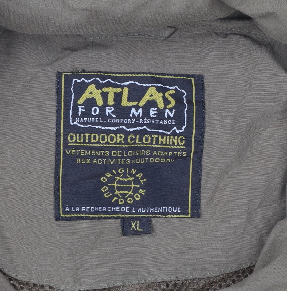 Atlas For Men Brown XL Outdoor Jacket Cotton Blend Windproof