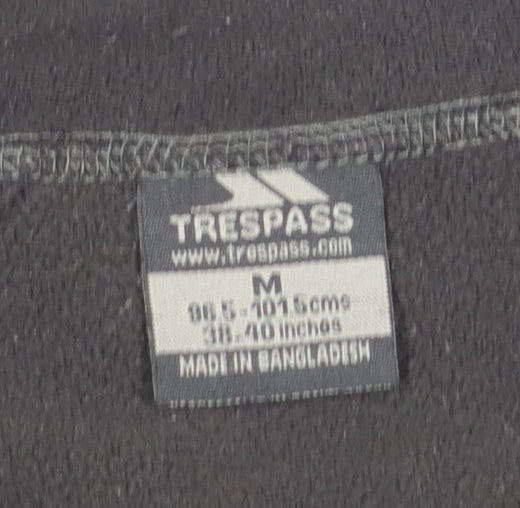 Trespass Mens Black Fleece 1/4 Zip Pullover Sweatshirt Size M