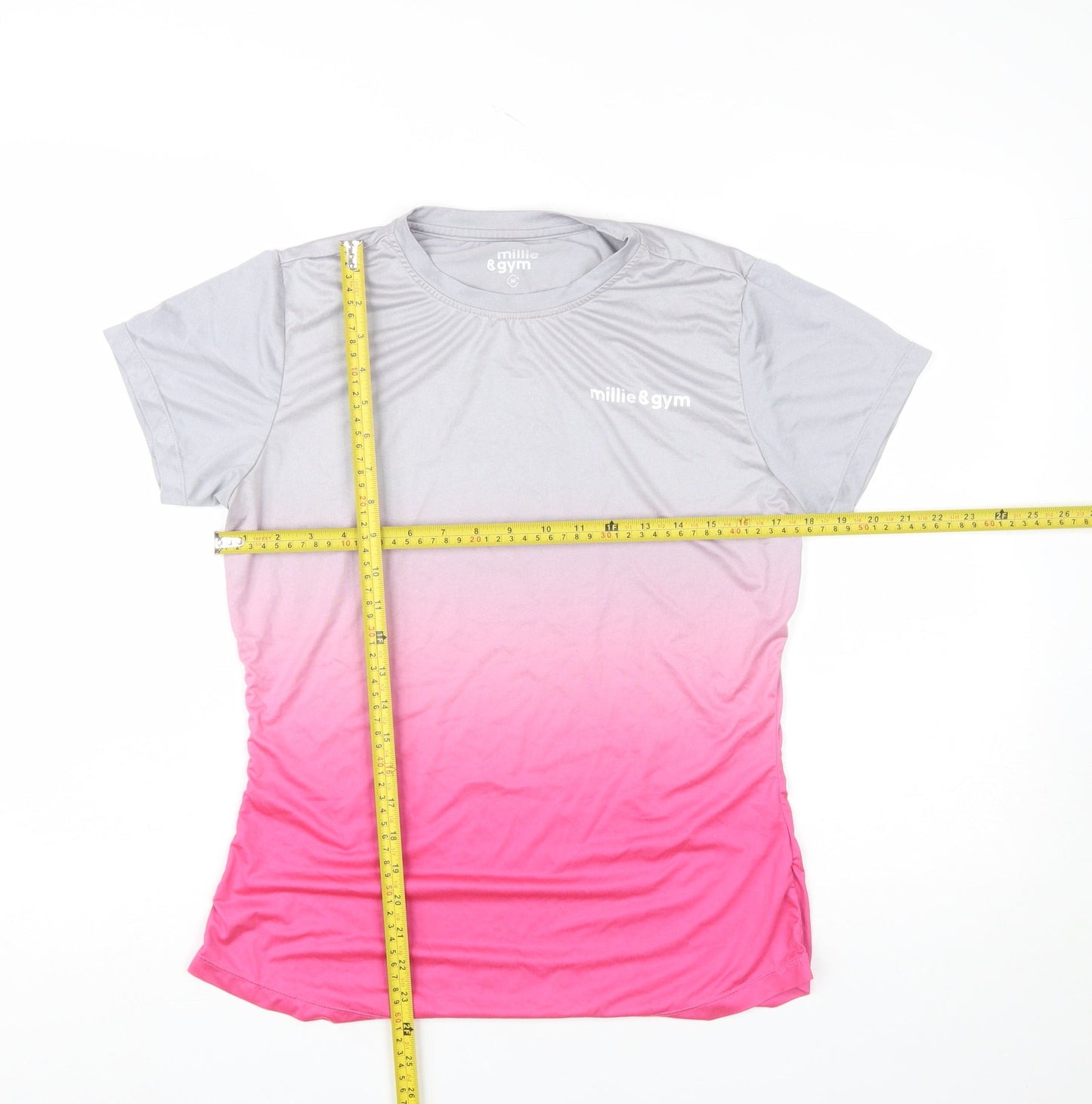 Millie & Gym Women’s Pink Ombre Activewear T-Shirt Size M