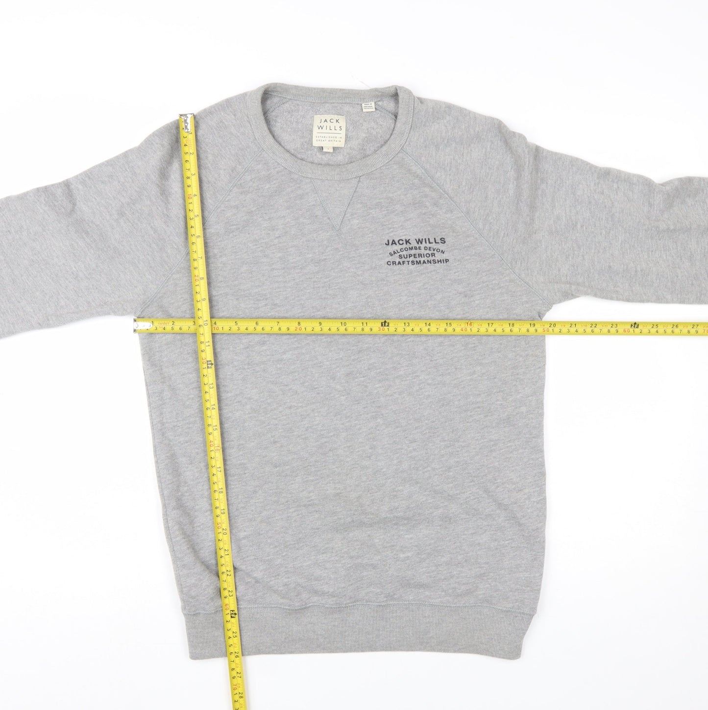 Jack Wills Men's Grey Small Pullover Crew Neck Sweatshirt