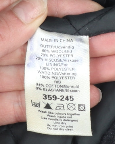 Next Boys Black Wool Blend Hooded Parka Coat 11 Years