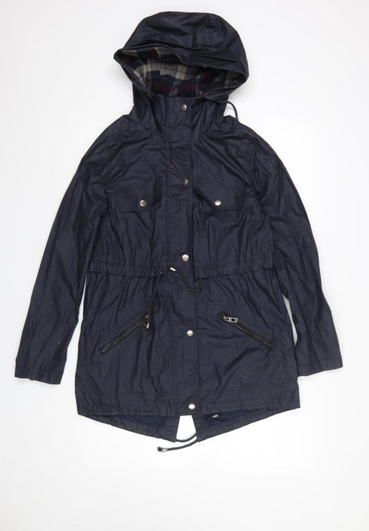 Atmosphere Women's Blue Hooded Parka Jacket Size 6 Regular
