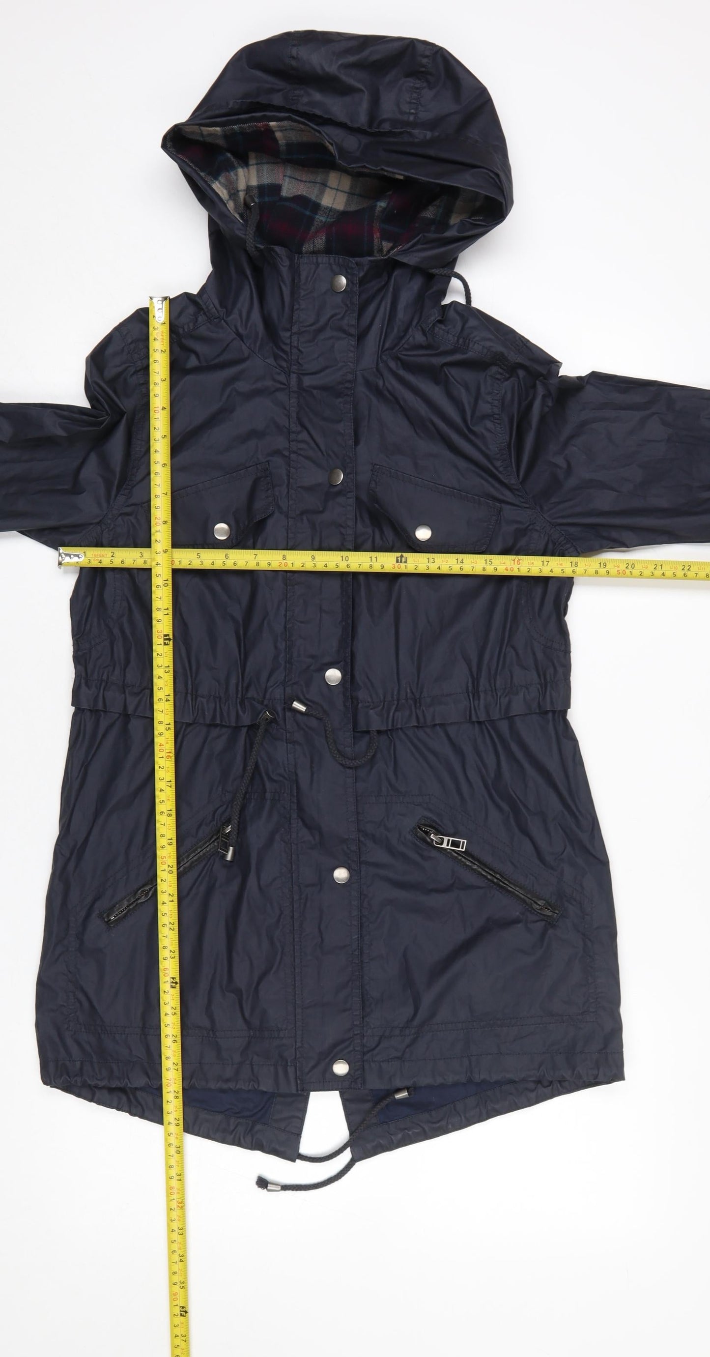Atmosphere Women's Blue Hooded Parka Jacket Size 6 Regular