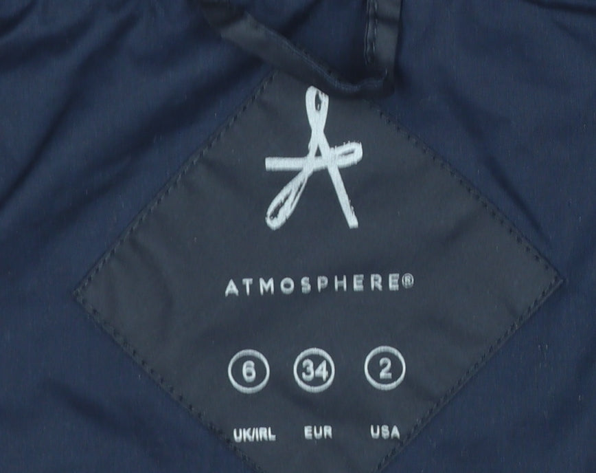 Atmosphere Women's Blue Hooded Parka Jacket Size 6 Regular