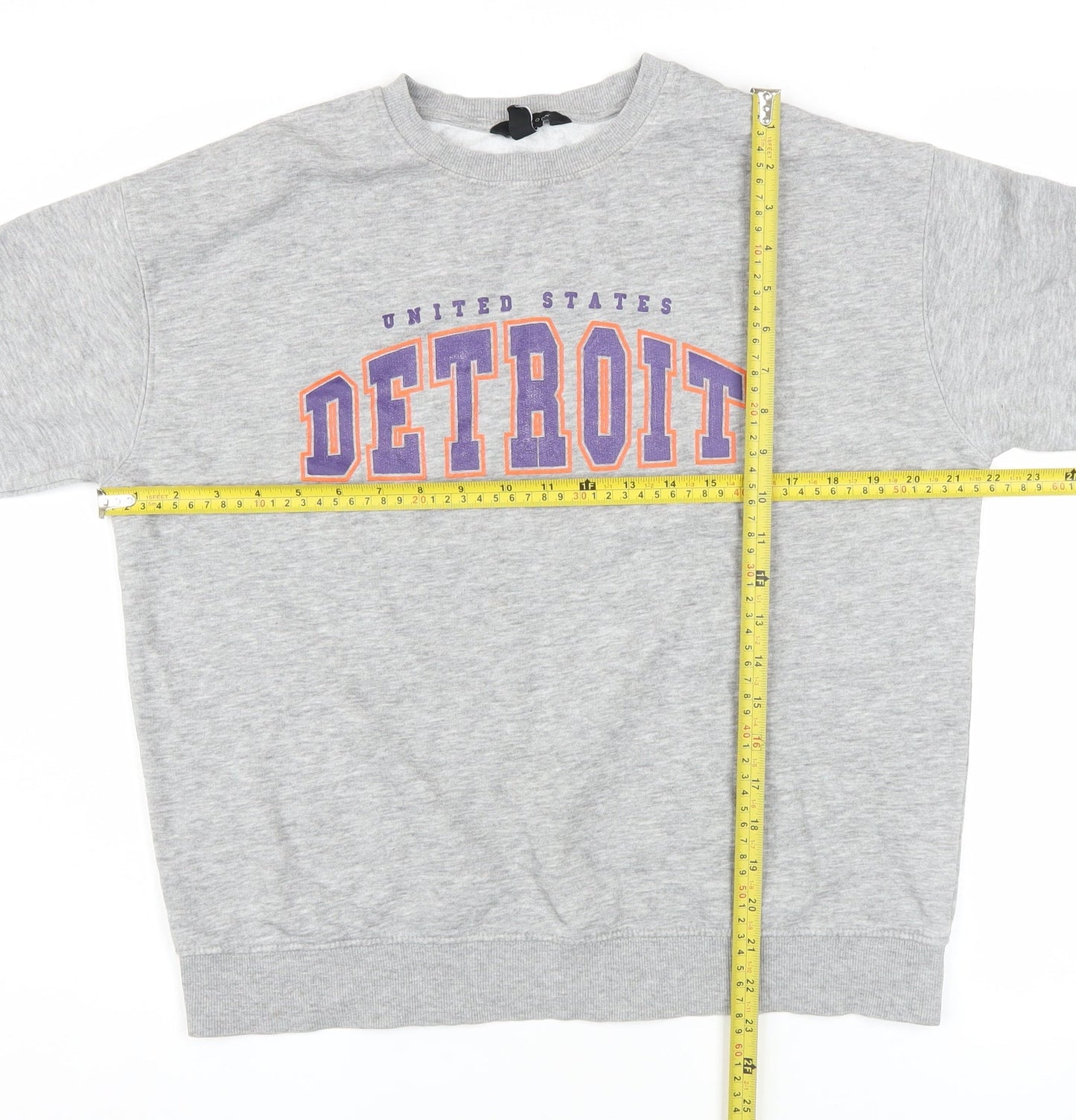 New Look Mens Grey Detroit Graphic Print Sweatshirt Size S