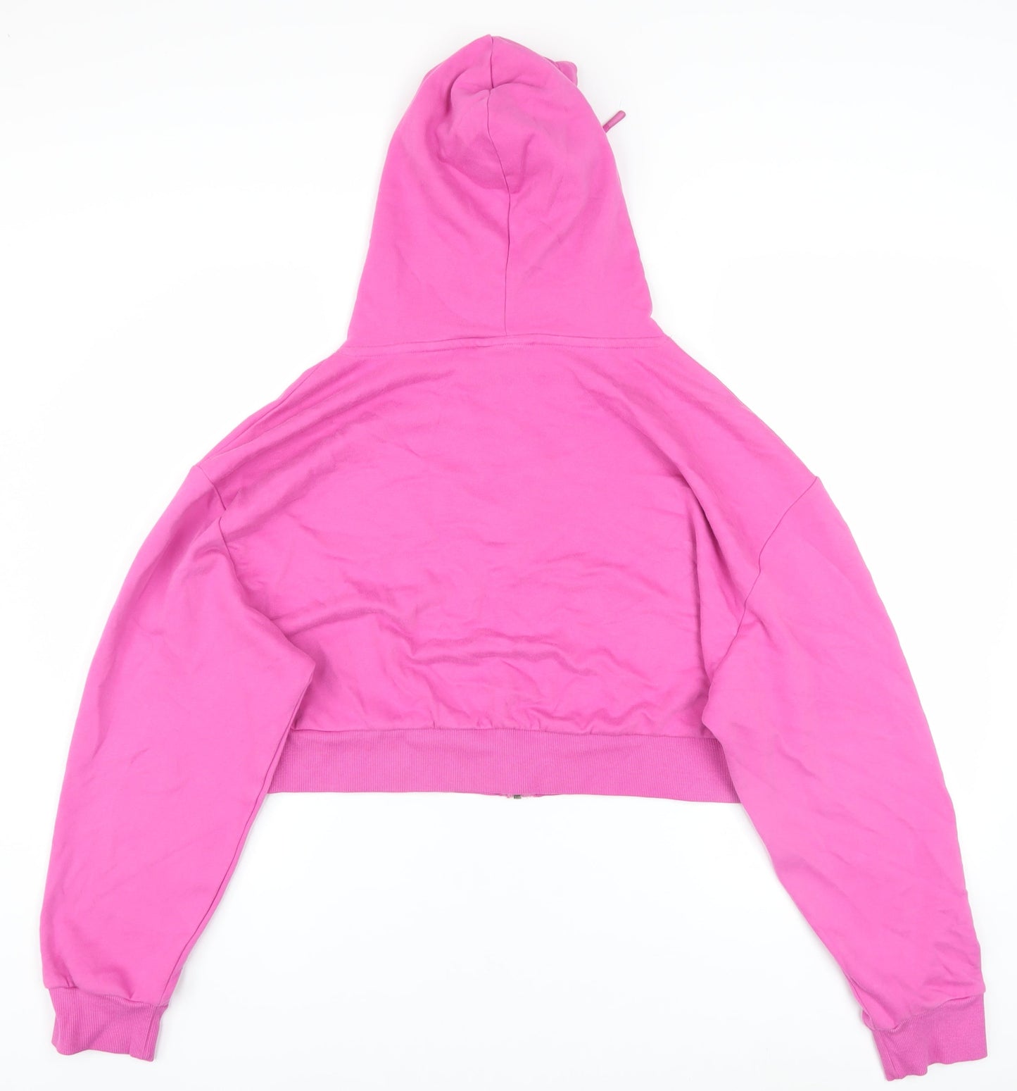 F&F Womens Pink Cropped Hooded Full Zip Activewear Jacket Size 16