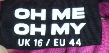 F&F Womens Pink Cropped Hooded Full Zip Activewear Jacket Size 16