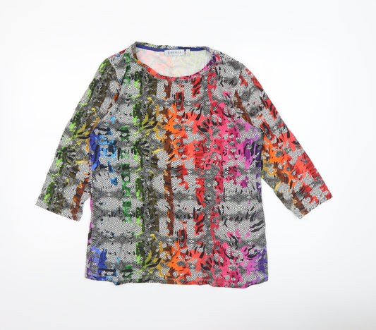 Bicalla Women’s Multicoloured Viscose Tunic Blouse M 3/4 Sleeve Jersey Top