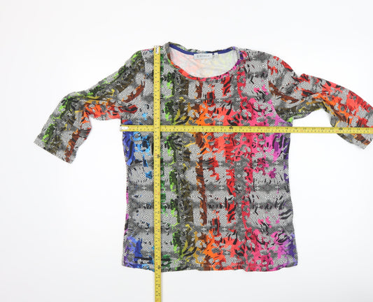 Bicalla Women’s Multicoloured Viscose Tunic Blouse M 3/4 Sleeve Jersey Top