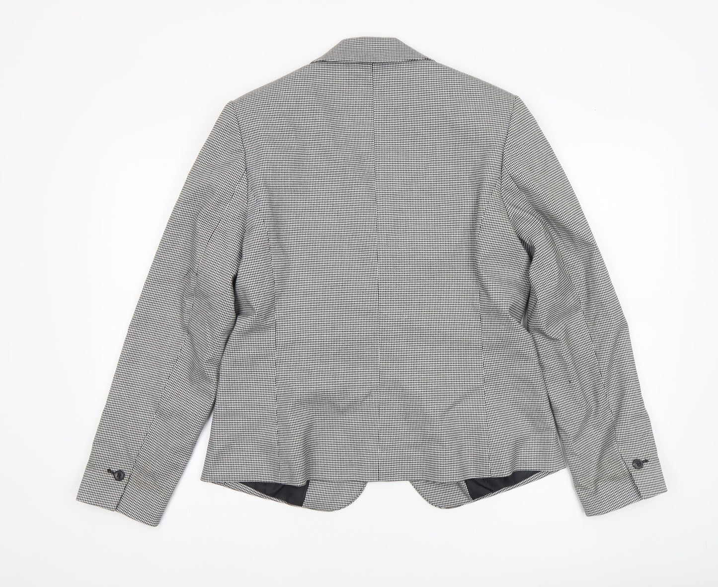 Next Women's Grey Houndstooth Regular Fit Blazer Size 12