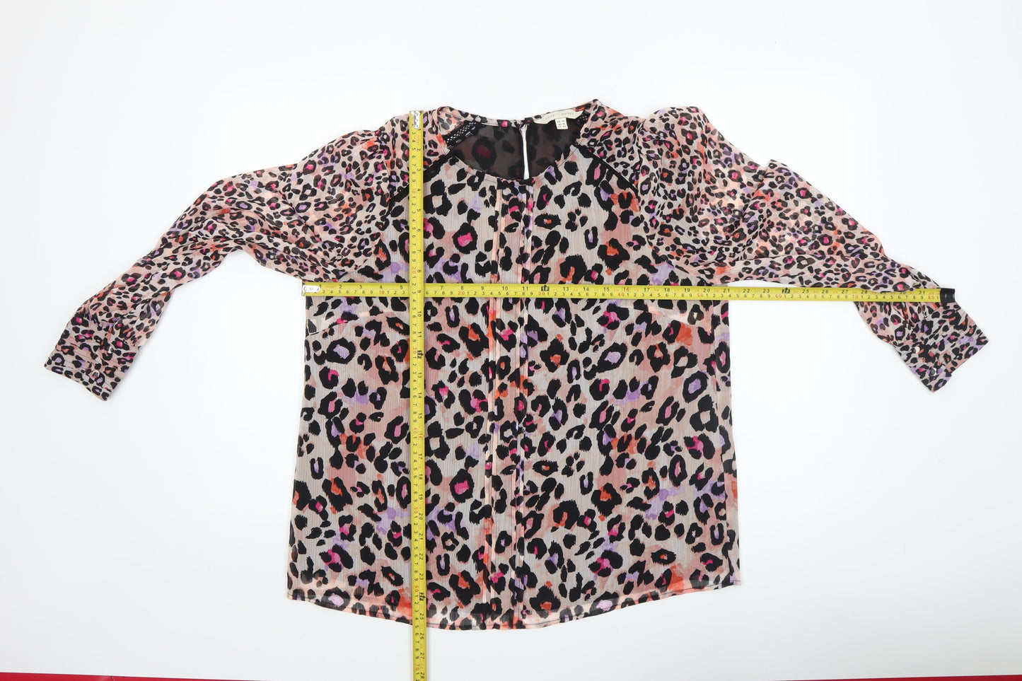 Love & Roses Women's Multicoloured Leopard Print Long Sleeve Chiffon Blouse Size 14