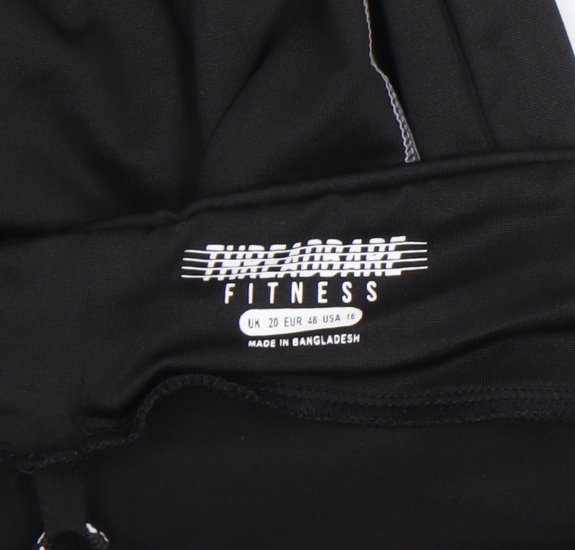 Threadbare Women Black Size 20 Leggings Fitness Activewear