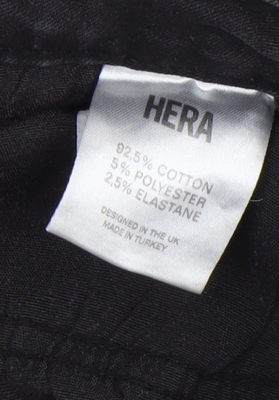 HERA Men's Black 34L Distressed Skinny Jeans Cotton Blend